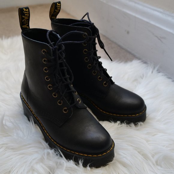 Dr. Martens SHRIVER HI WOMEN'S WYOMING LEATHER HEELED BOOTS - Picture 3 of 16